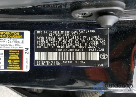 2011 Toyota Camry Base from USA, damaged, VIN 4T1BF3EK2BU686035